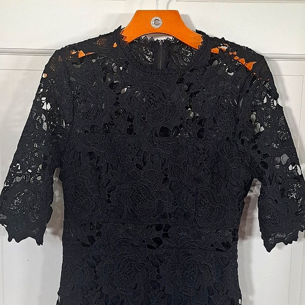 NWOT Lace Lulus A Fine Romance Black  Sheath Cocktail Dress Formal Slim Sexy - Picture 3 of 15